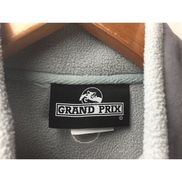 Grand Prix Gray Velour Full Zip Jacket Sz M - Picture 2 of 5